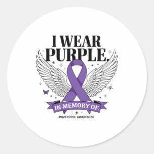 Pegatina Redonda Llevo Morado En Memoria De Mi Hijo Conciencia De S