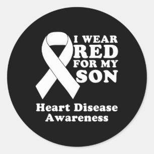 Pegatina Redonda Llevo Rojo Por Mi Hijo Conciencia Del Mes De La En