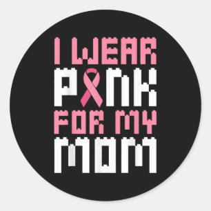 Pegatina Redonda Llevo Rosa Para Mi Mamá, Niño De Conciencia Sobre 