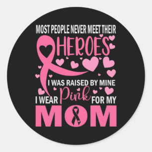 Pegatina Redonda Llevo Rosa Para Mi Mamá, Niño Que Tiene Conciencia