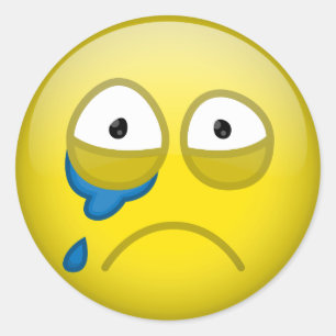 Pegatina Redonda Llorando