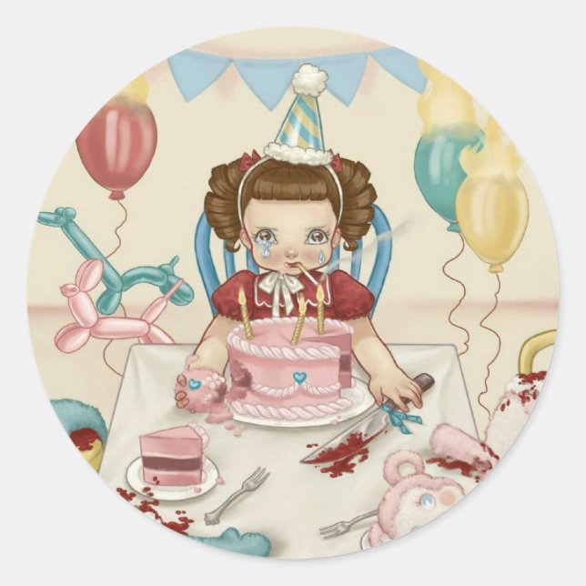 Pegatina Redonda Llorar Pegatinas para bebés (Anverso)