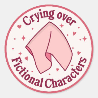 Pegatina Redonda Llorar sobre personajes ficticios Bookish Book Lov