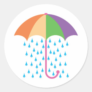 Pegatina Redonda lloviendo