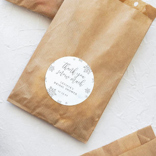 Pegatina Redonda Lluvia de Gracias Nieve Mucha Despedida de Soltera