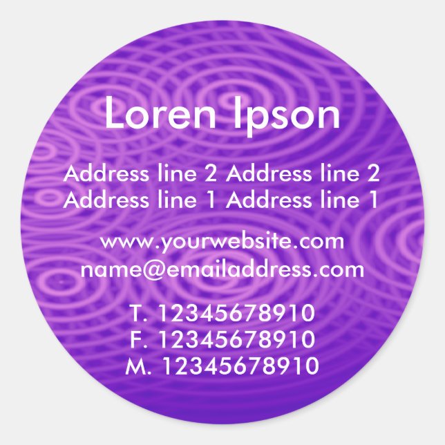 Pegatina Redonda Lluvia eléctrica Purple Business / Perfil (Anverso)