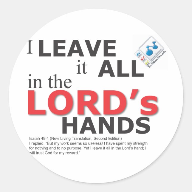 Pegatina Redonda Lo dejo todo en el SEÑOR (Anverso)