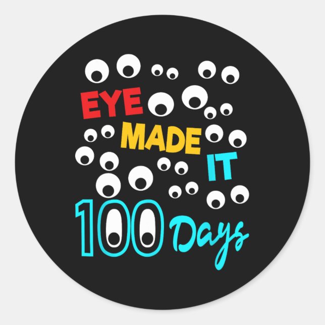 Pegatina Redonda Lo Hicieron 100 Días 100 Días De Estudiante Escola (Anverso)