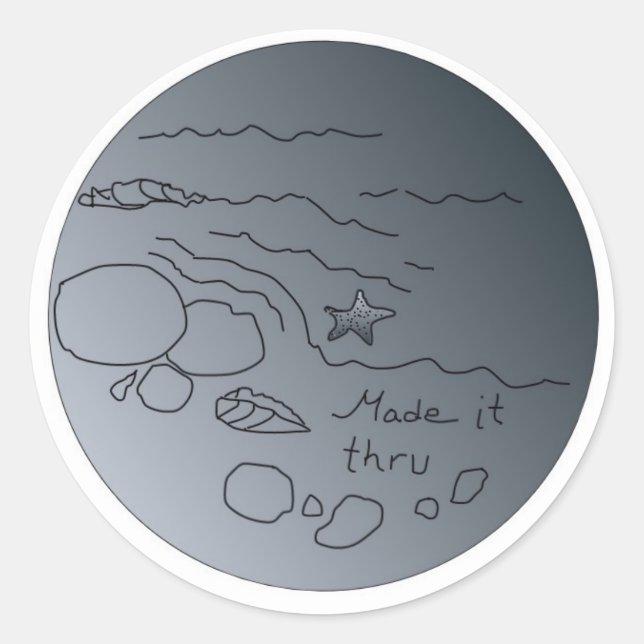 Pegatina Redonda lo hizo a través (Anverso)