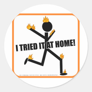 Pegatina Redonda ¡Lo intenté en casa!