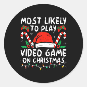 Pegatina Redonda Lo Más Probable Es Jugar Videojuegos En La Familia