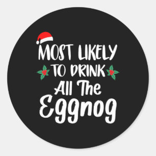 Pegatina Redonda Lo Más Probable Es Que Beba La Familia Del Huevo Q