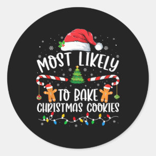 Pegatina Redonda Lo Más Probable Es Que Los Navidades De Bake Cooki