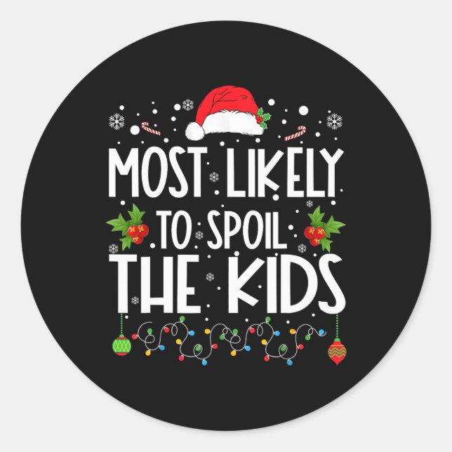 Pegatina Redonda Lo Más Probable Es Que Los Niños Se Divirtieran De (Anverso)