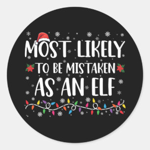 Pegatina Redonda Lo Más Probable Es Que Se Equivoque Como Una Famil