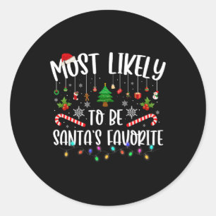 Pegatina Redonda Lo más probable es ser la familia de Navidades fav