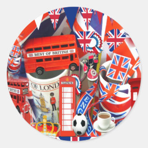 Pegatina Redonda Lo mejor de los recuerdos británicos