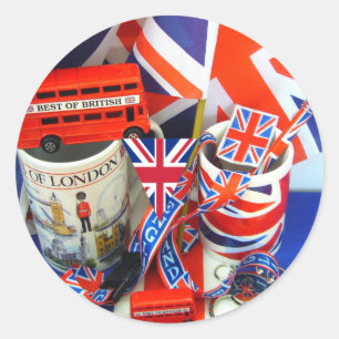 Pegatina Redonda Lo mejor de los recuerdos británicos
