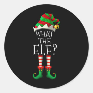 Pegatina Redonda Lo que la familia de Navidades Elf se divierte con