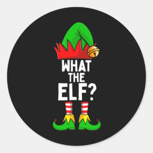 Pegatina Redonda Lo que los Navidades de la familia Elf coinciden