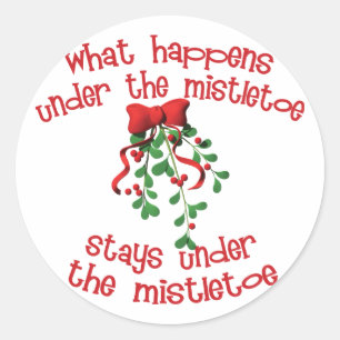 Pegatina Redonda Lo Que Pasa Bajo El Mistletoe