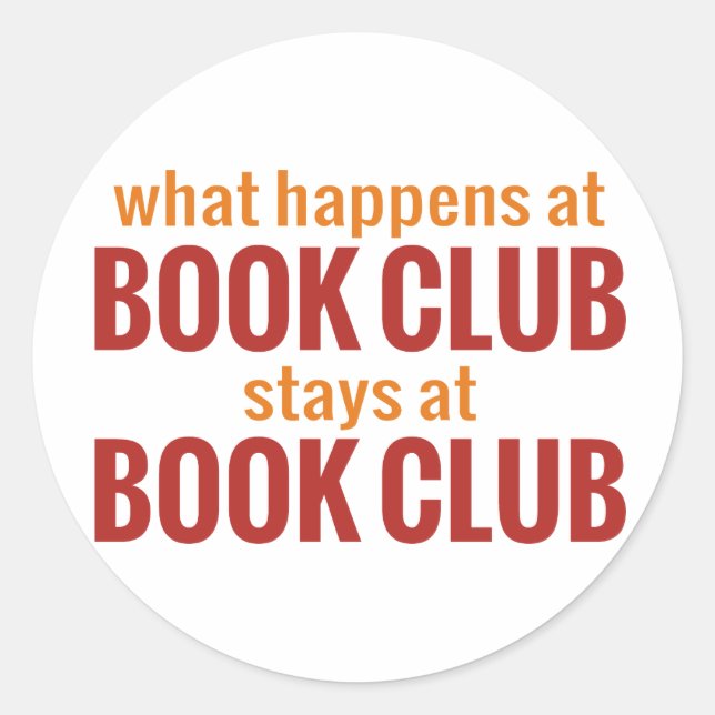 Pegatina Redonda Lo que pasa en el "Book Club" se queda en el "Book (Anverso)