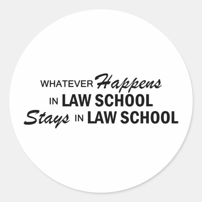 Pegatina Redonda Lo que pase - Facultad de Derecho (Anverso)