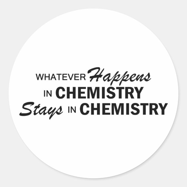 Pegatina Redonda Lo que pase - Química (Anverso)