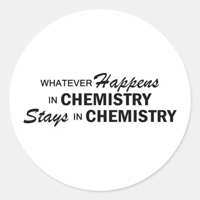 Pegatina Redonda Lo que pase - Química (Anverso)