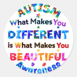 Pegatina Redonda Lo que te hace diferente es hermoso