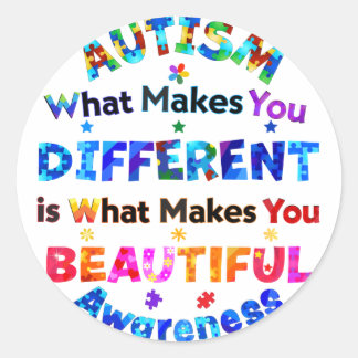 Pegatina Redonda Lo que te hace diferente es hermoso