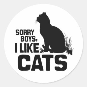Pegatina Redonda LO SENTIMOS CHICOS ME GUSTAN LOS GATOS -.png