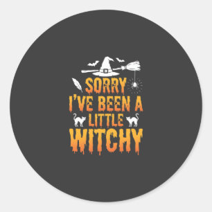 Pegatina Redonda Lo siento, he sido un poco bruja Halloween