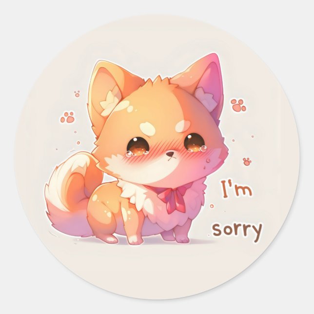 Pegatina Redonda Lo siento, pipa triste (Anverso)