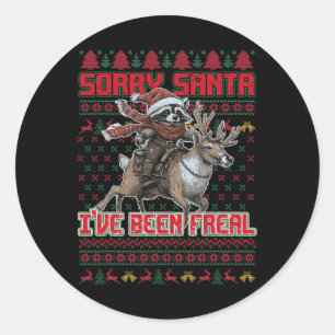 Pegatina Redonda Lo siento Santa I ha sido Feral Navidades Holiday 