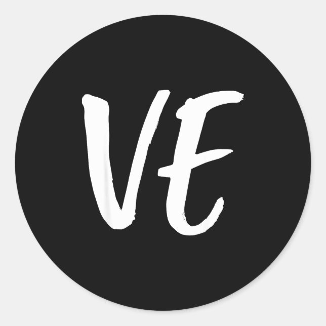 Pegatina Redonda Lo Ve Love Matching Couple Husband Wife Valentine' (Anverso)