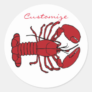 Pegatina Redonda Lobster de Red Maine Thunder_Cove