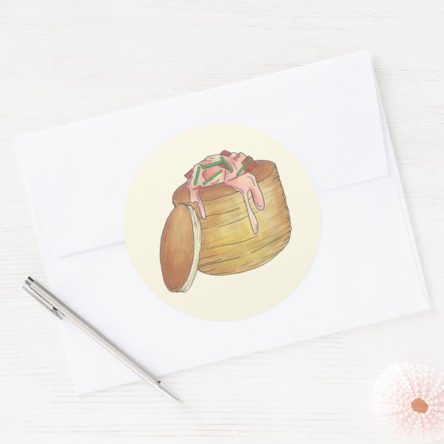 Pegatina Redonda Lobster Newburg Newberg Retro Vol-Au-Vent (Sobre)