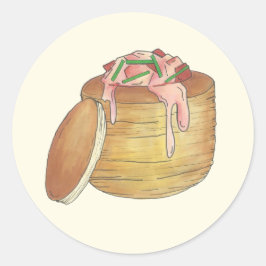 Pegatina Redonda Lobster Newburg Newberg Retro Vol-Au-Vent