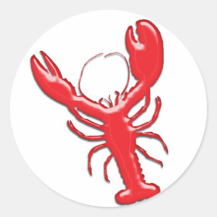 Pegatina Redonda Lobster rojo brillante