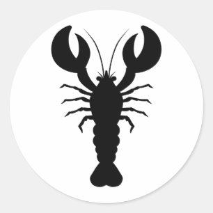 Pegatina Redonda Lobster Silhouette