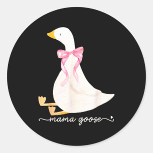 Pegatina Redonda Loca Mamá Ganso Papá Ganso Familia De Gansos A Jue
