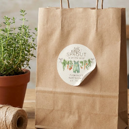 Pegatina Redonda Locally Grown Baby Shower Party