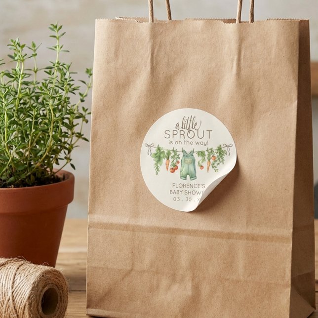 Pegatina Redonda Locally Grown Baby Shower Party (Subido por el creador)