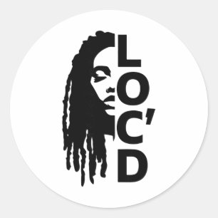 Pegatina Redonda Loc'd para toda la vida Afro Locs Droga Dreadlocks