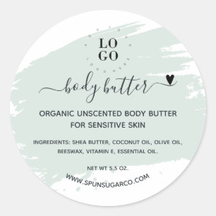Pegatina Redonda Loción exfoliante corporal artesanal minimalista m