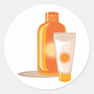 Pegatina Redonda Loción Suntan