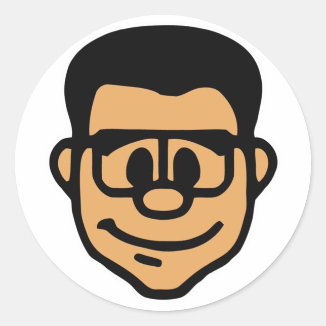 Pegatina Redonda Lockergnome Head Sticker (Anverso)