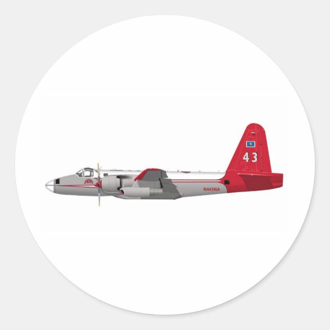Pegatina Redonda Lockheed P-2V Neptune Tanker (Anverso)