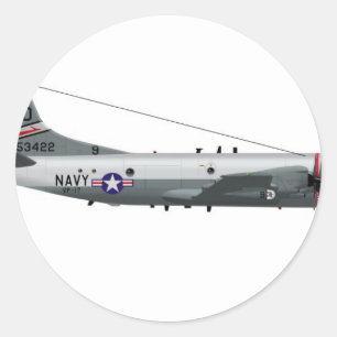 Pegatina Redonda Lockheed P-3 Orion